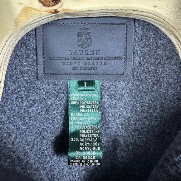 Lauren Ralph Lauren Womens‎ Fleece Lined Jacket Suede Like Size Large Black Zip - Picture 2 of 8